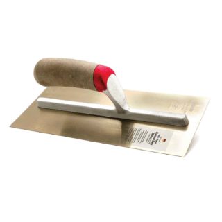 intex heritage flat gold-plated stainless steel trowel with leather handle x 280mm 12in